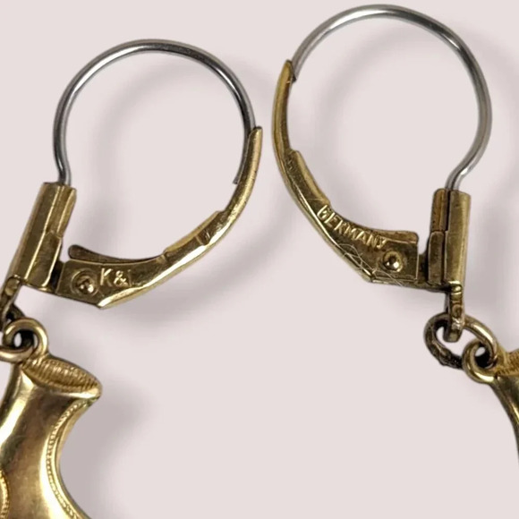 (2/$20) Vintage K&L Dangling Figure Skate Earrings - Picture 5 of 6